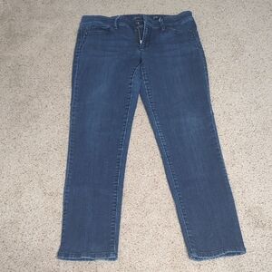 Women's Dark Blue Stretch Straight-Leg Jeans